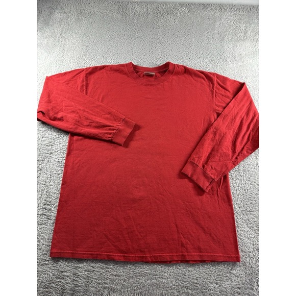 VINTAGE Nike Crewneck Shirt Mens Large Red Long Sleeve Blank Essential Basic - Picture 1 of 6